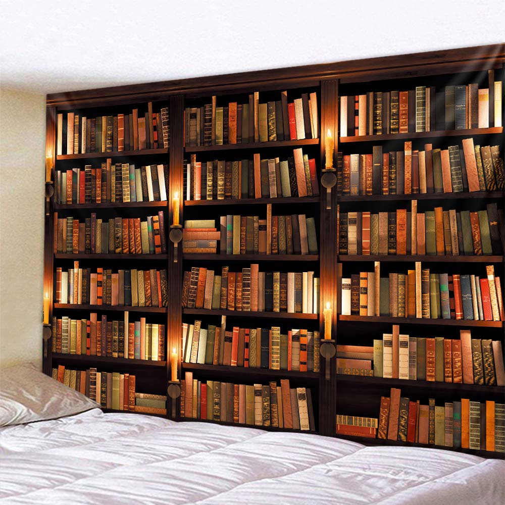 Home Decor Y2K - ของตกแต่งบ้าน ผ้าแขวนผนัง ตกแต่งห้องสไตล์เรโทร ชั้นวางหนังสือวิเศษ ผ้าแขวนผนัง ฮิปปี้