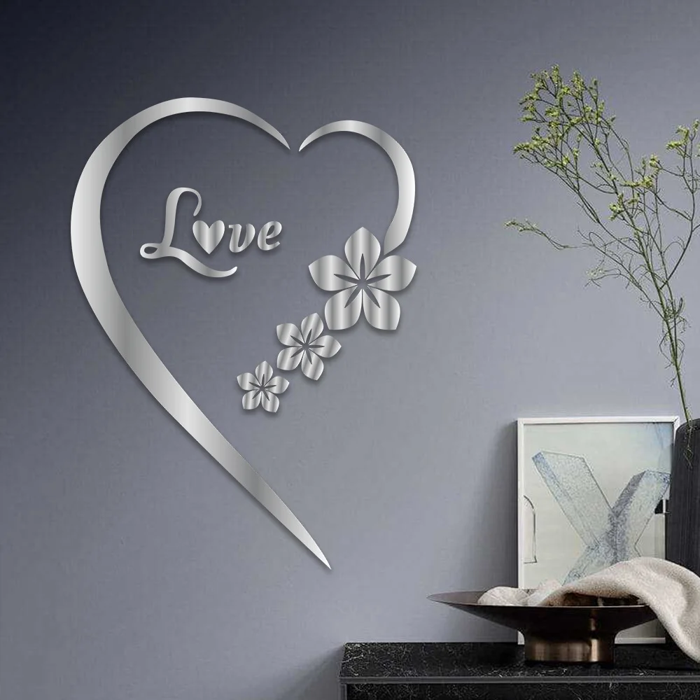Home Decor Y2K - 1 ชิ้น/เซ็ตทนทาน Love Heart สติกเกอร์สติ๊กเกอร์ติดผนังกระจกภาพจิตรกรรมฝาผนัง 3D