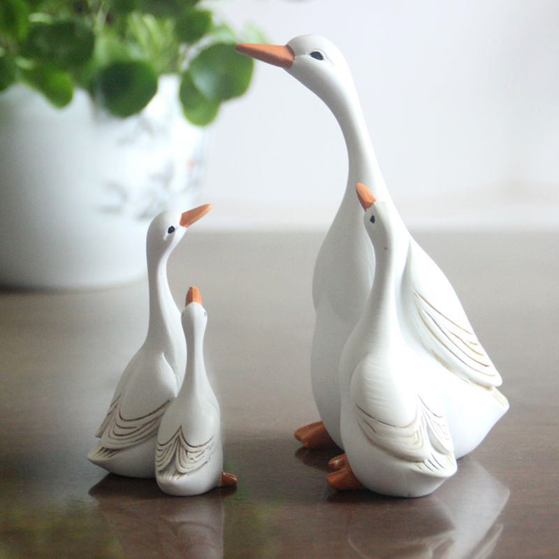 Home Decor Za - สนุกเป็ดน่ารักหุ่นเรซิ่นแม่และ Son เป็ดตกแต่งสำหรับตกแต่งบ้าน