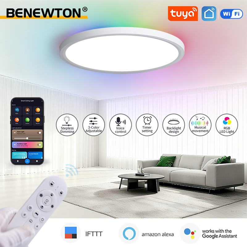 Home Decor Free App - โคมไฟเพดานอัจฉริยะ BENEWTON Tuya Smart WiFi ไฟ