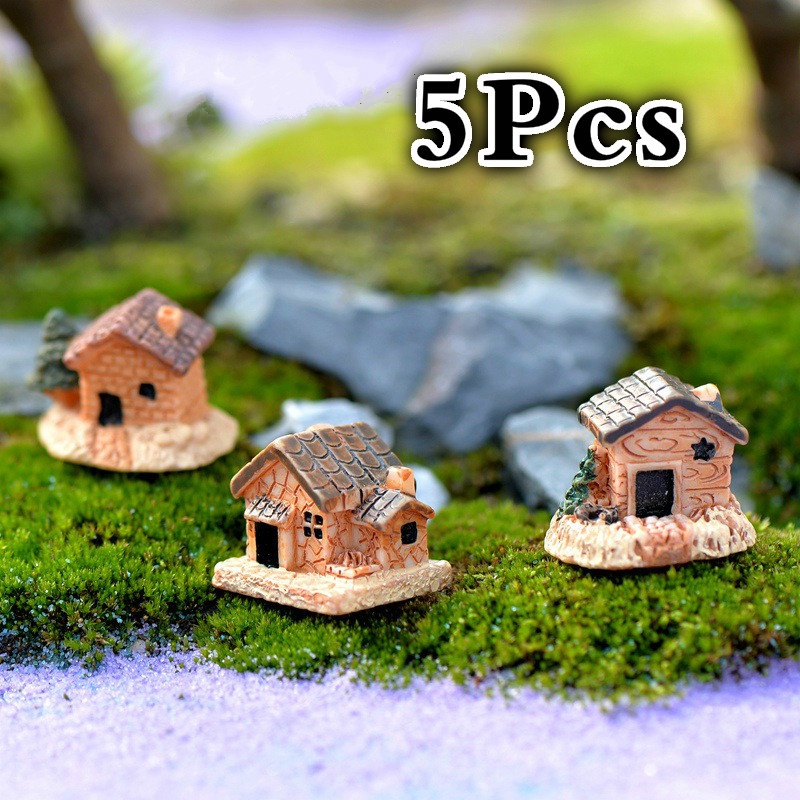 5 ชิ้นมินิตุ๊กตาบ้านหินบ้านเรซ - Home Decor Za บทวิจารณ์และราคา