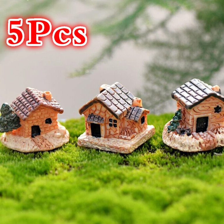5 ชิ้นมินิตุ๊กตาบ้านหินบ้านเรซ - Home Decor Za บทวิจารณ์และราคา
