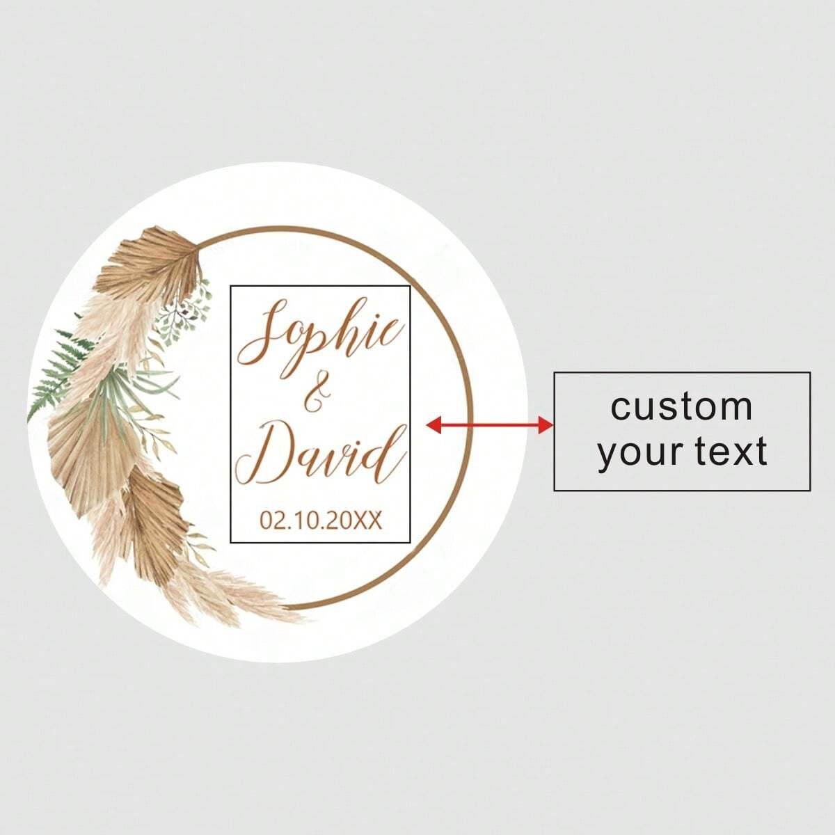 สติกเกอร์แต่งงานลายหญ้าแพมพัส  - Pampas Grass Decor บทวิจารณ์และราคา