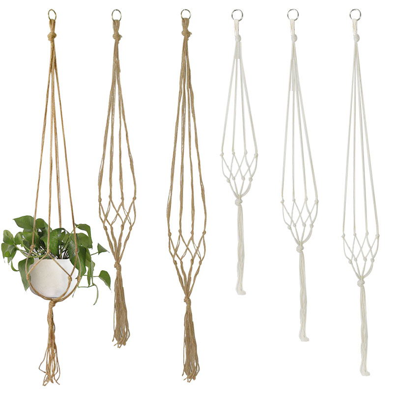 Handmade ดอกไม้แขวนหม้อเชือกสุ - Rattan Plant Basket บทวิจารณ์และราคา