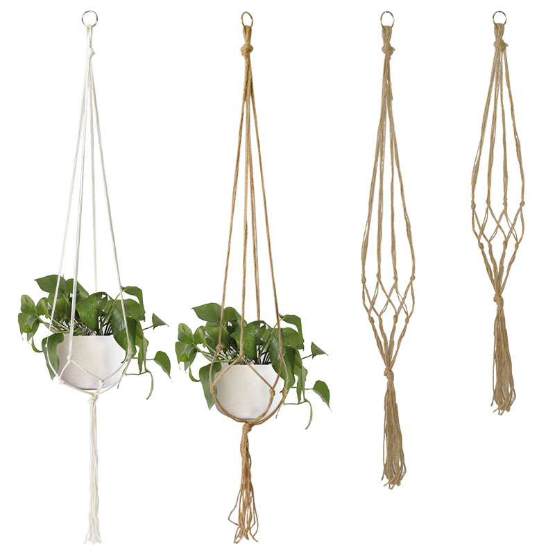 Handmade ดอกไม้แขวนหม้อเชือกสุ - Rattan Plant Basket บทวิจารณ์และราคา