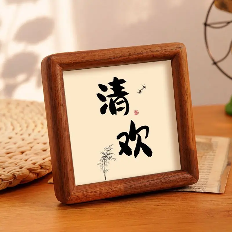 กรอบรูปไม้วอลนัทสีดำทรงสี่เหลี - Bamboo Photo Frame บทวิจารณ์และราคา