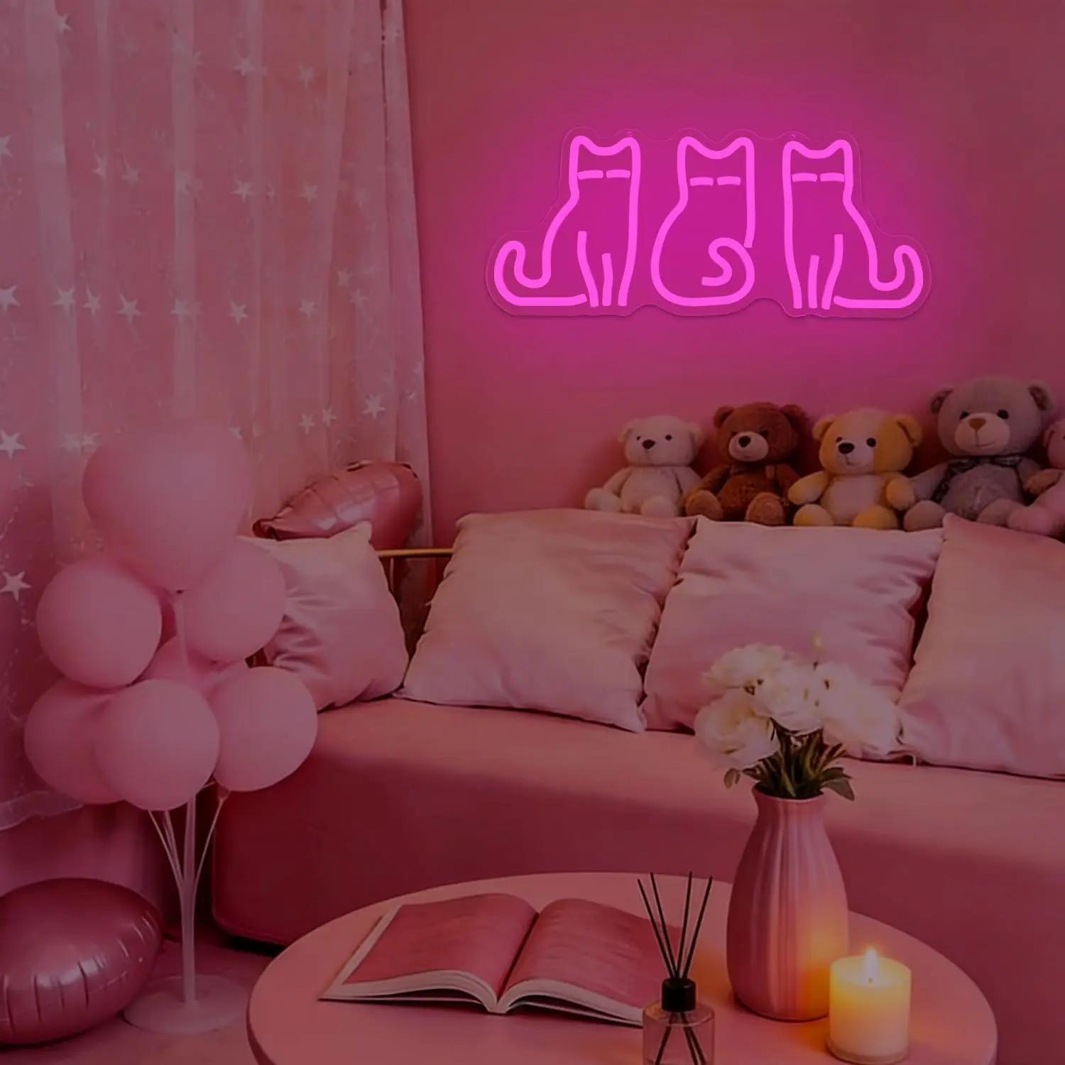ป้ายไฟนีออนรูปแมว ไฟนีออน LED  - Home Decor Theme บทวิจารณ์และราคา