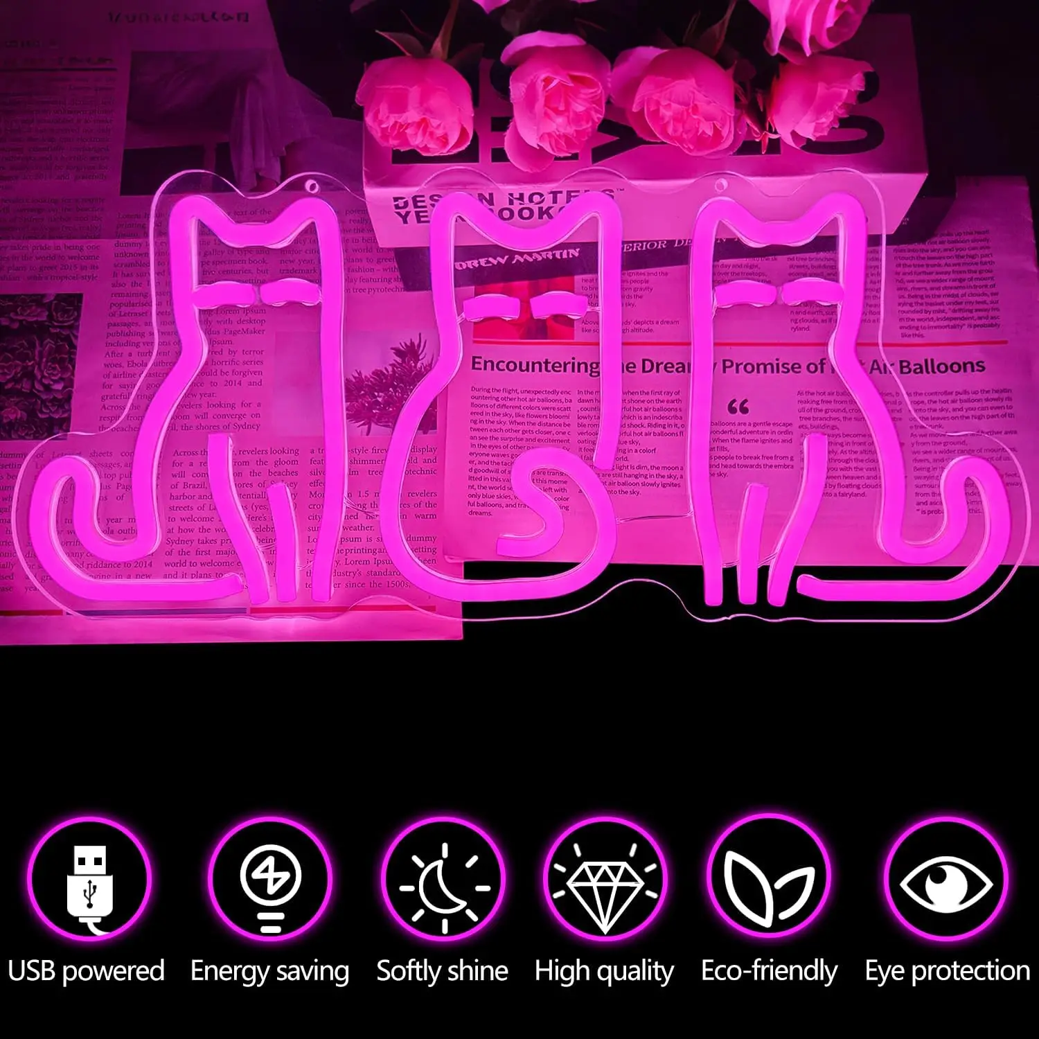 ป้ายไฟนีออนรูปแมว ไฟนีออน LED  - Home Decor Theme บทวิจารณ์และราคา