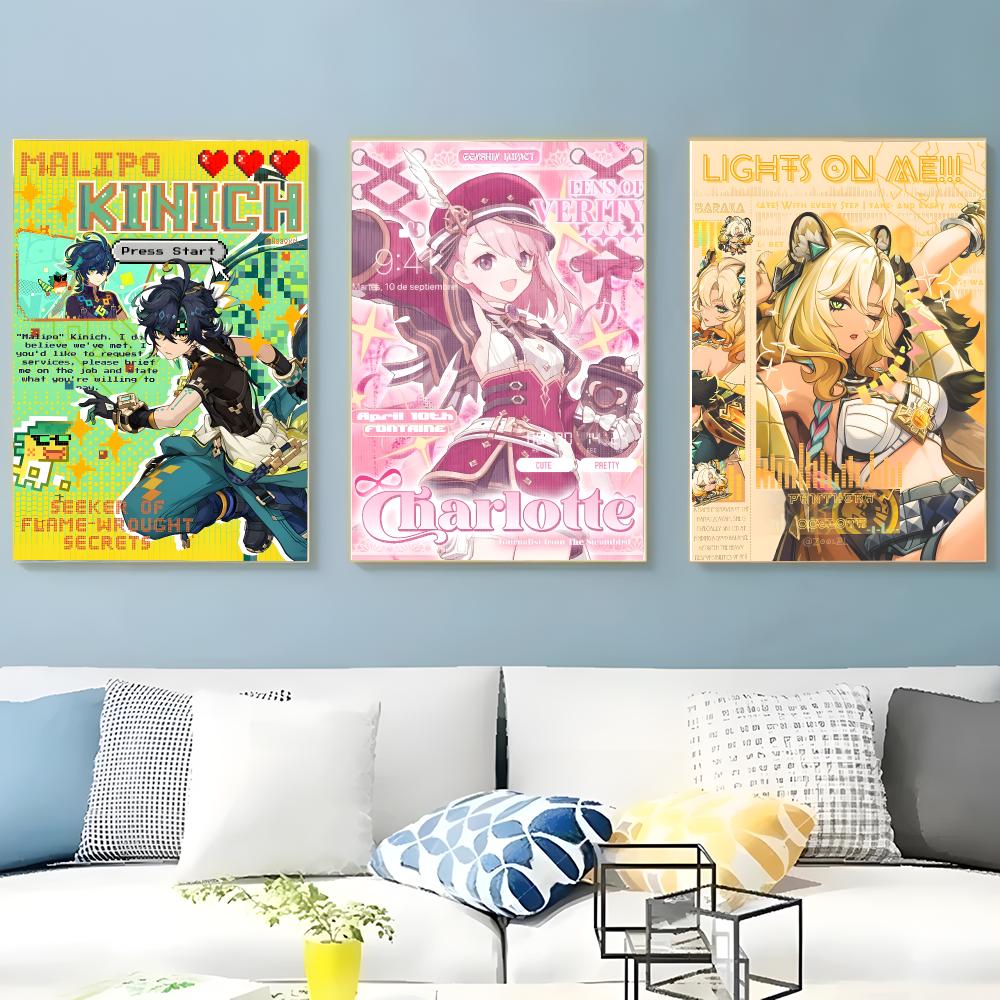 โปสเตอร์สไตล์นิตยสาร Genshin ง - Home Decor Magazine บทวิจารณ์และราคา
