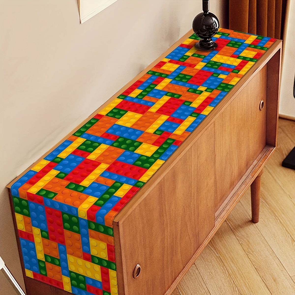 ผ้าปูโต๊ะลายบล็อกสีสันสดใส - ข - Linen Table Runner บทวิจารณ์และราคา