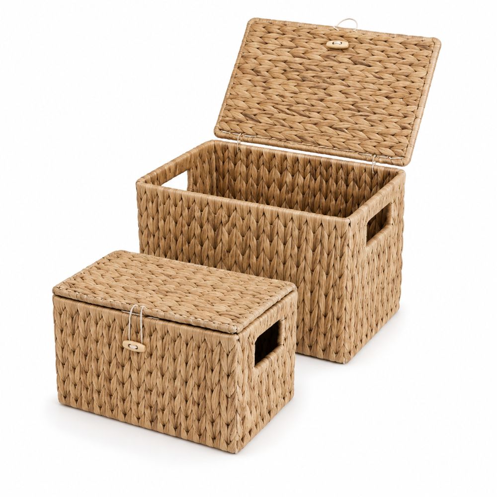 ตะกร้าเก็บของสานจากผักตบชวา ทร - Rattan Plant Basket บทวิจารณ์และราคา