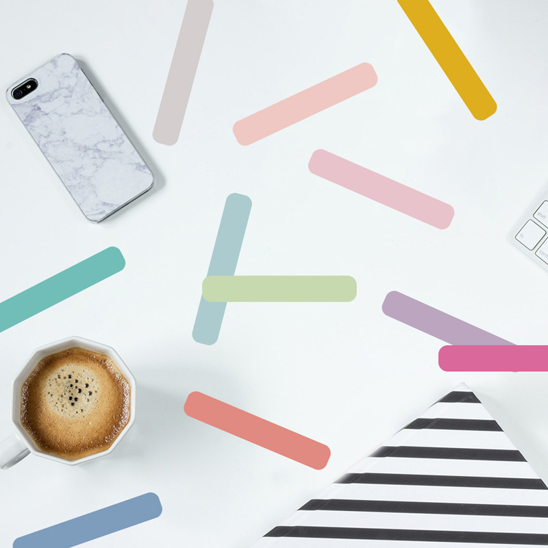 48pcs Candy Strip สติ๊กเกอร์ติ - Home Decor Indonesia บทวิจารณ์และราคา