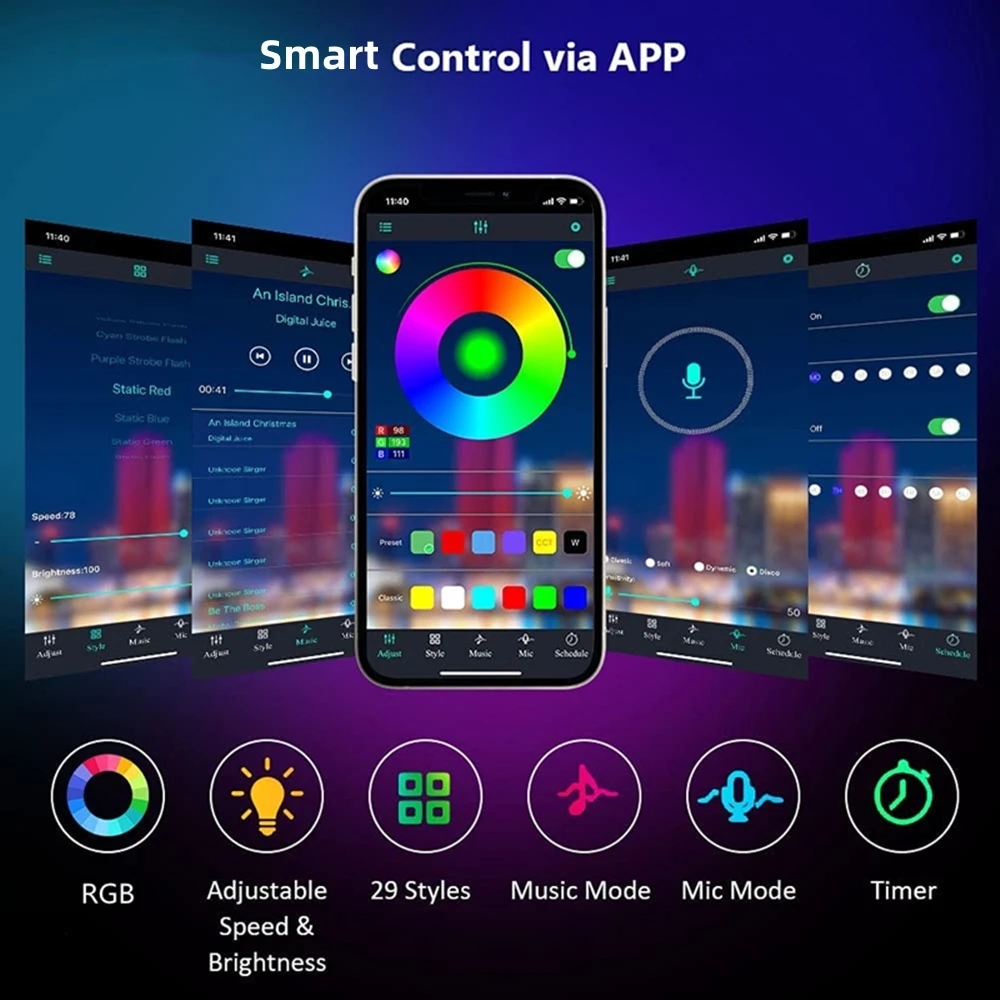 ไฟเส้น LED RGB เปลี่ยนสีตามจัง - Home Decor Free App บทวิจารณ์และราคา