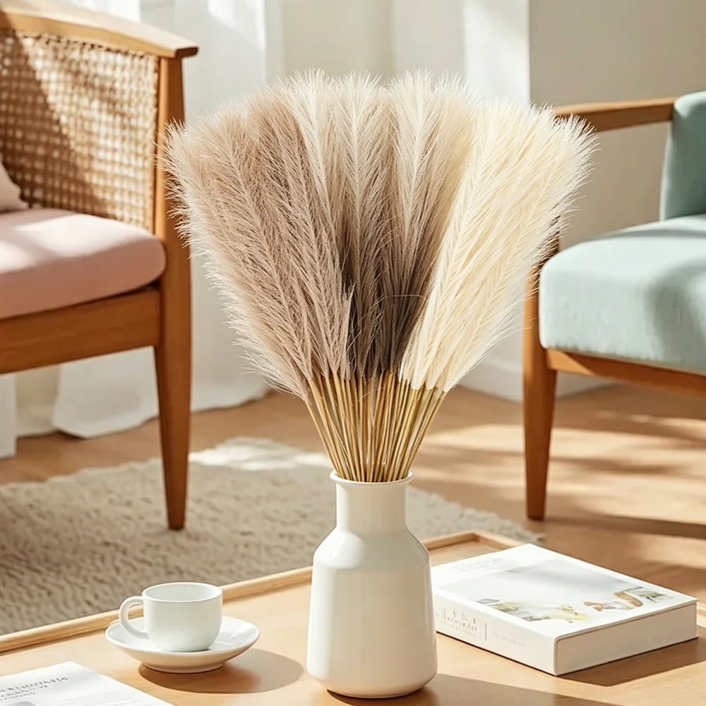 6/12 ชิ้น แพมพัส ดอกไม้ประดิษฐ - Pampas Grass Decor บทวิจารณ์และราคา