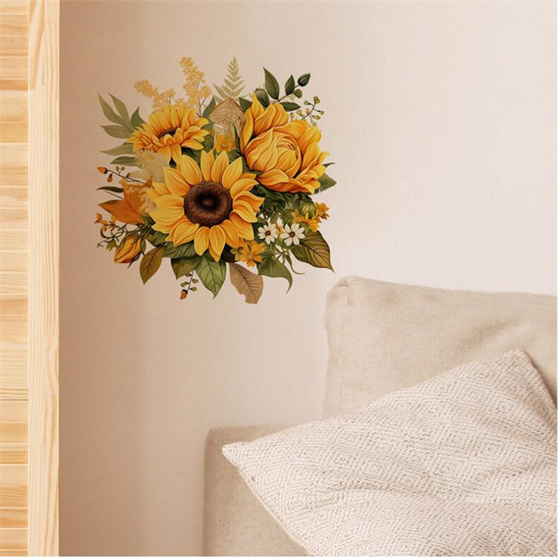 Self-กาวสีเหลืองดอกทานตะวันดอก - Home Decor Indonesia บทวิจารณ์และราคา