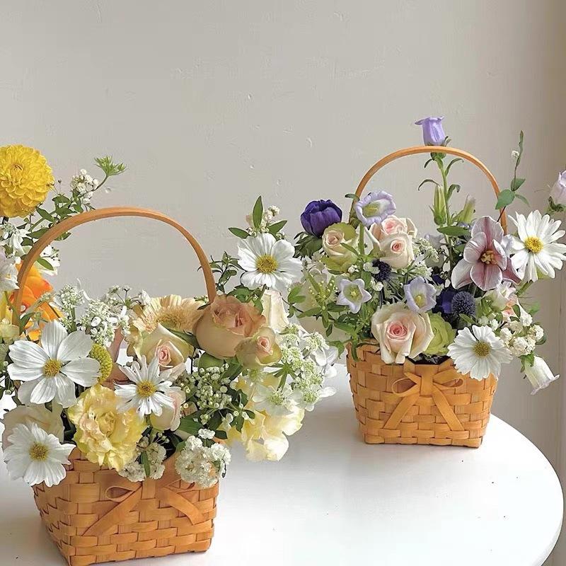 ตะกร้าหวายลายดอกไม้สำหรับเจ้าส - Rattan Plant Basket บทวิจารณ์และราคา