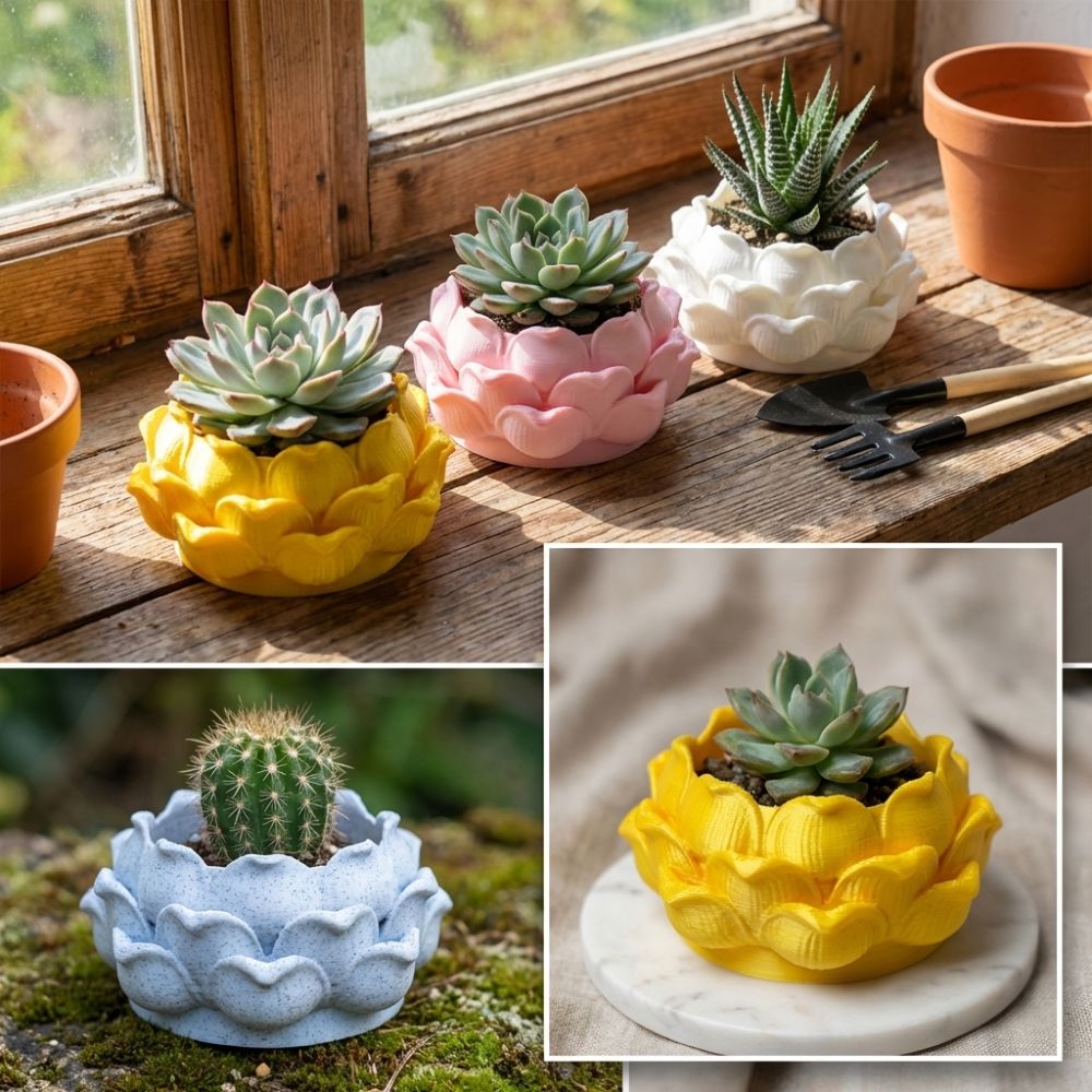 กระถางต้นไม้รูปดอกบัว พลาสติกพ - Rattan Plant Basket บทวิจารณ์และราคา