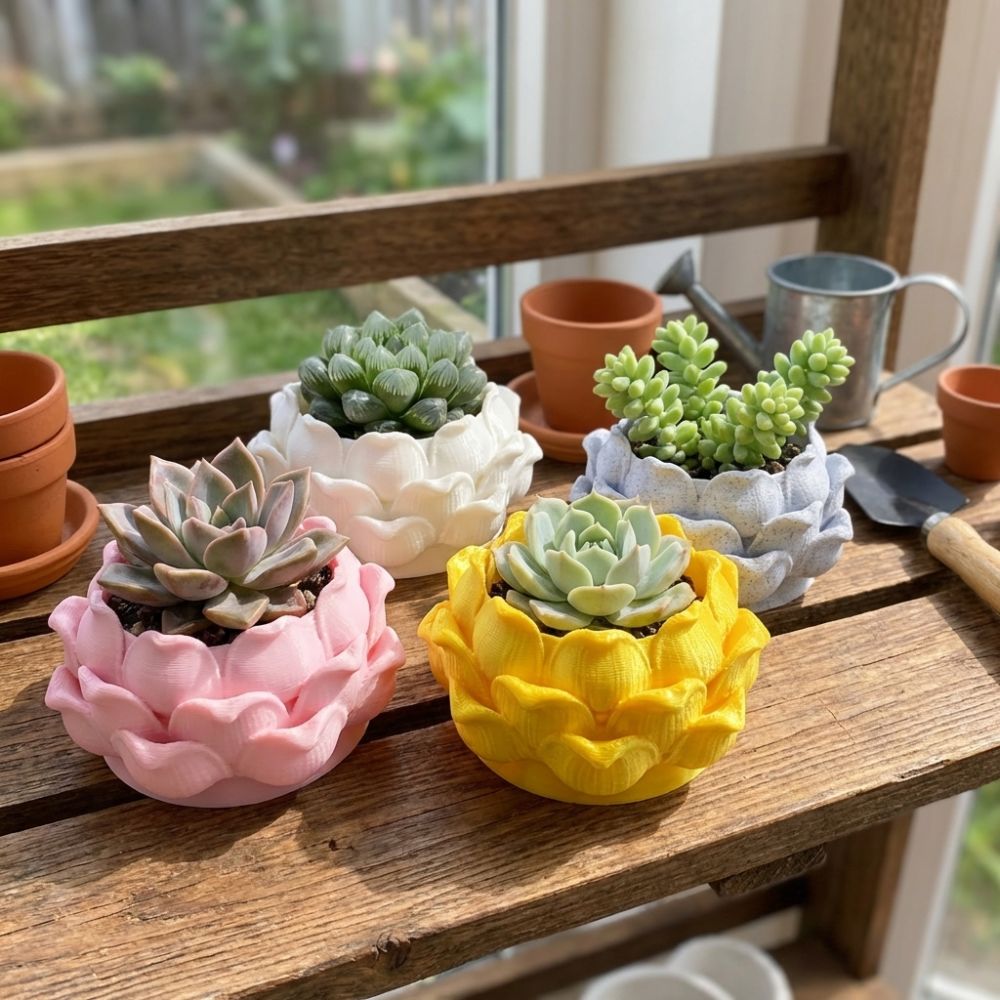 กระถางต้นไม้รูปดอกบัว พลาสติกพ - Rattan Plant Basket บทวิจารณ์และราคา